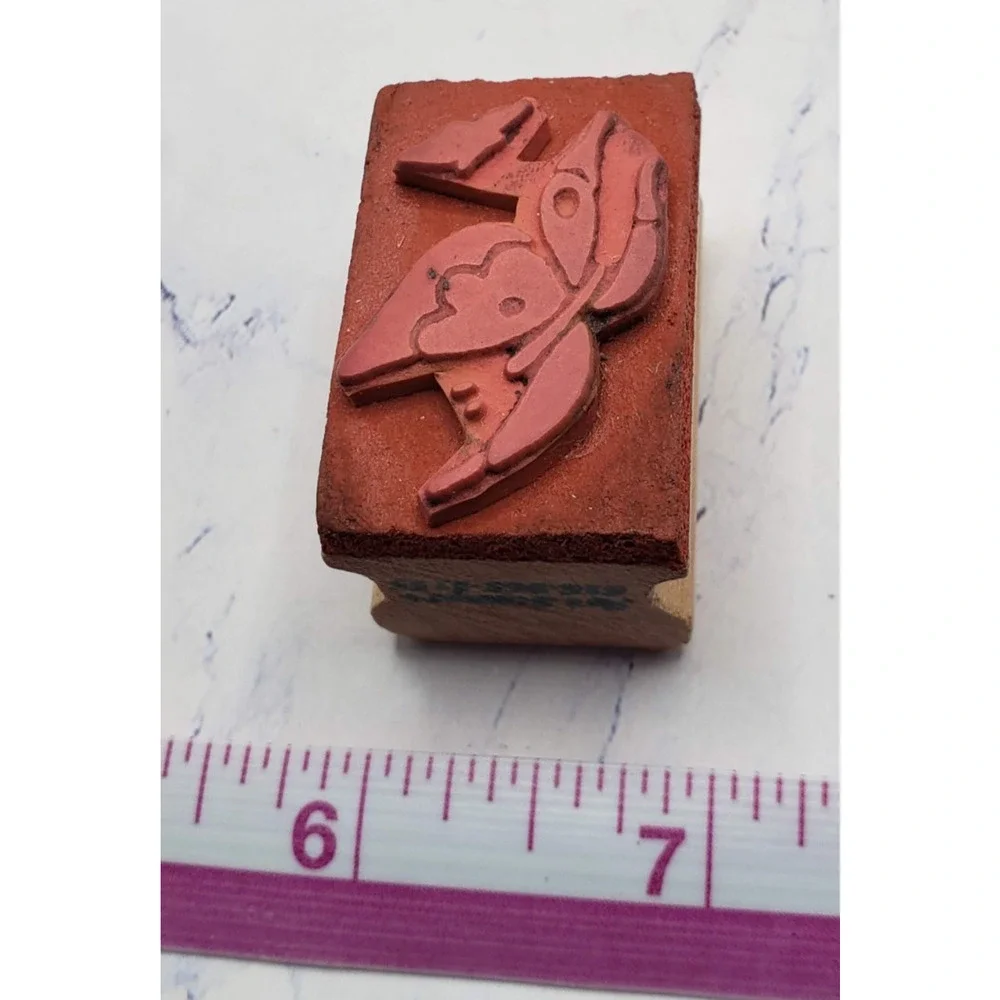 Painted Butterfly Nature Art Stamps Wood Mounted Rubber Stamp